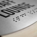 Cashier Sign - Stainless steel & Wood Door Plate "Jure" Design - Photo #9