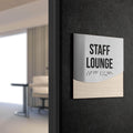 Cashier Sign - Stainless steel & Wood Door Plate "Jure" Design - Photo #7