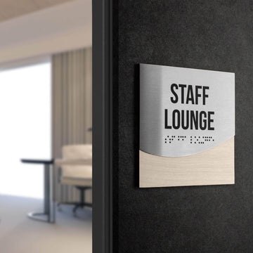 Exam Room Sign - Interior Office Door Signs - Stainless steel & Wood "Jure" Design - Photo #7