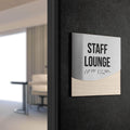 Locker Room Sign - Stainless Steel & Wood Door Plate - "Jure" Design - Photo #7