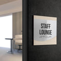 Door Signs Staff Lounge Sign — Stainless Steel & Wood Door Plate — "Venture" Design - Photo #2