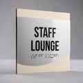 Door Signs Staff Lounge Sign — Stainless Steel & Wood Door Plate — "Venture" Design - Photo #4