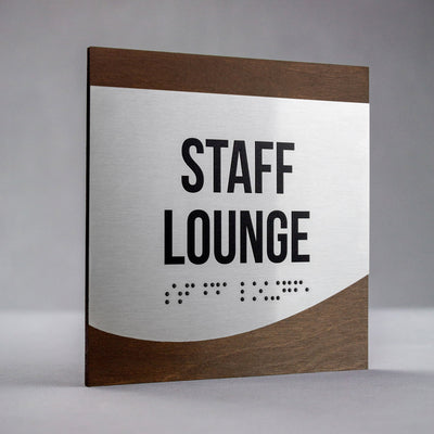 Custom Office Door Sign - Stainless steel & Wood - "Venture" Design