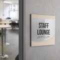 Door Signs Staff Lounge Sign — Stainless Steel & Wood Door Plate — "Venture" Design - Photo #9