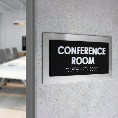 Exam Room Door Plate - Stainless Steel Sign - "Modern" Design