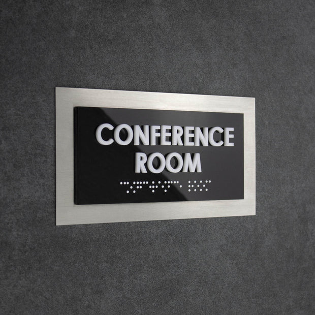 Door Signs Conference Room - Stainless Steel Sign - "Modern" Design
