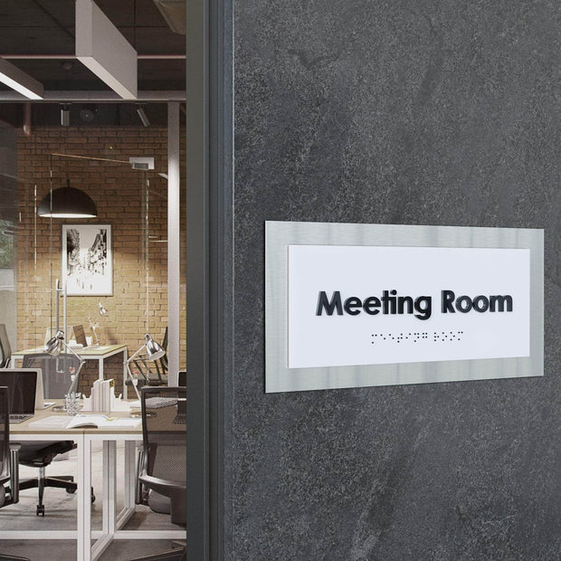 Door Signs Lounge Room Door Sign - Stainless Steel Plate - "Modern" Design