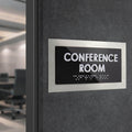Door Signs Conference Room Sign — Stainless Steel Door Plate — "Modern" Design - Photo #7