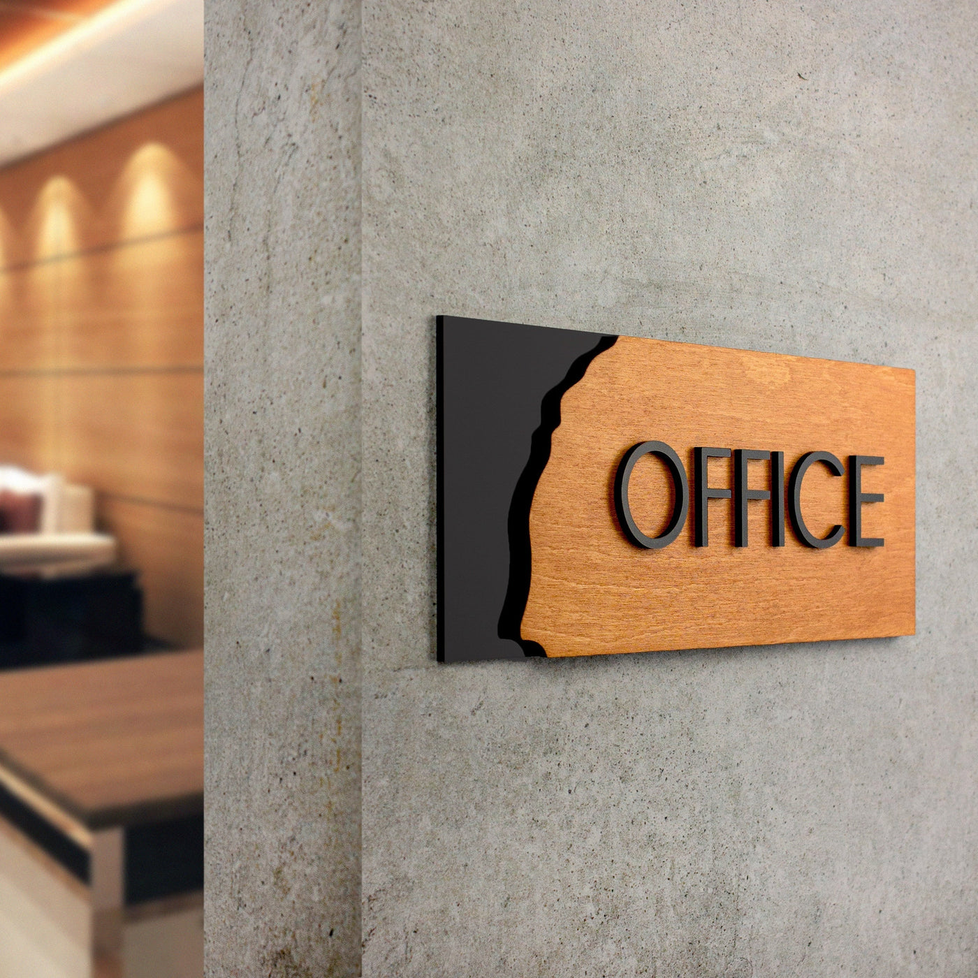 Door Signs - Conference Room Sign - Wood Door Plate "Sherwood" Design