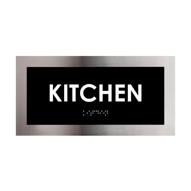 Door Signs Stainless Steel Kitchen Door Plate - "Modern" Design