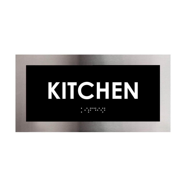 Door Signs Stainless Steel Kitchen Door Plate - "Modern" Design