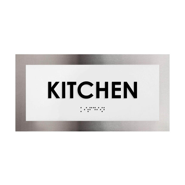 Door Signs Stainless Steel Kitchen Door Plate - "Modern" Design