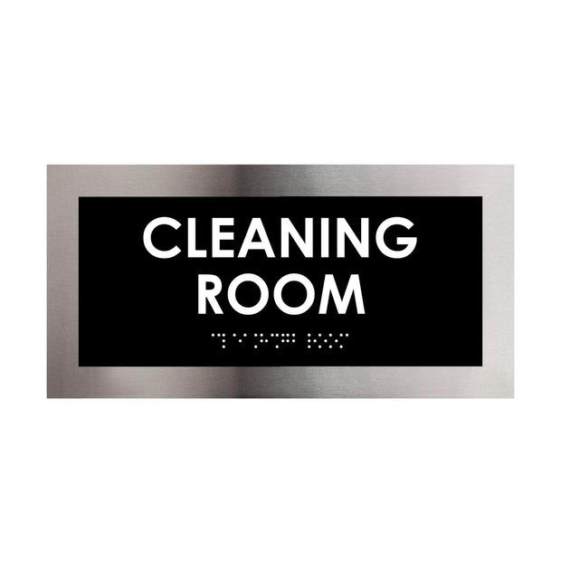 Door Signs Steel Cleaning Room Door Plate - "Modern" Design
