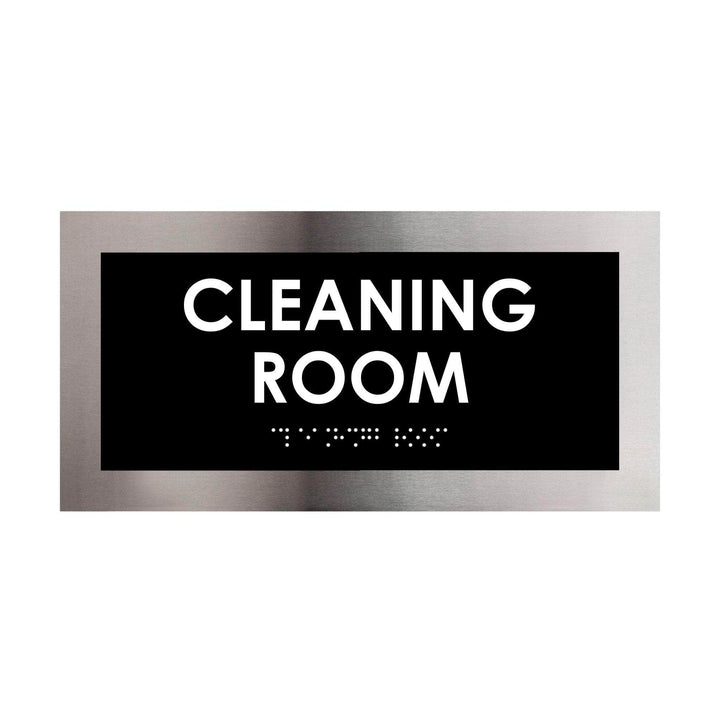 Door Signs Steel Cleaning Room Door Plate - "Modern" Design