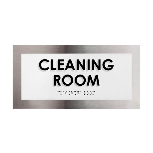 Door Signs Steel Cleaning Room Door Plate - "Modern" Design