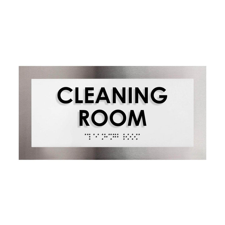 Door Signs Steel Cleaning Room Door Plate - "Modern" Design