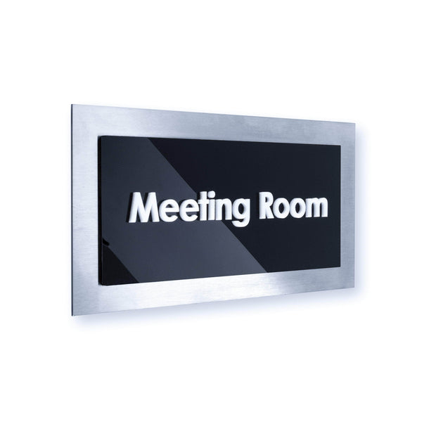 Door Signs Conference Room Sign — Stainless Steel Door Plate — "Modern" Design