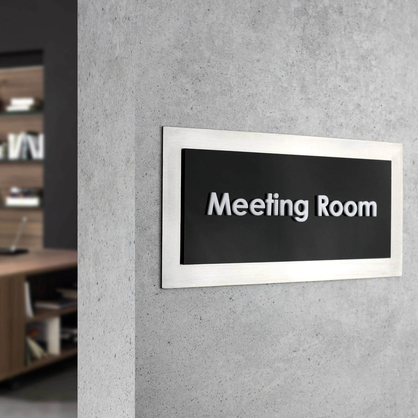 Conference Room Sign: Stainless Steel & Acrylic Plate —