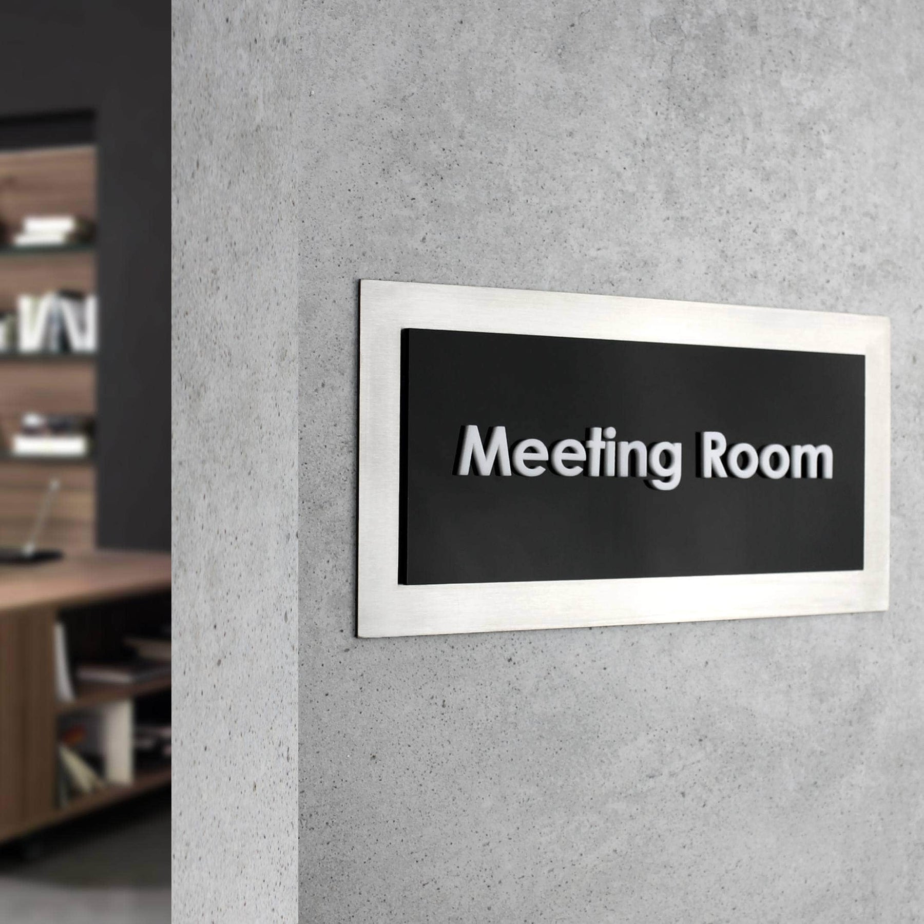 Computer Room Sign: Stainless Steel Door Plate —