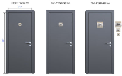 Door Signs - Utility Room Signs - Stainless Steel & Wood Plate - "Wave" Design