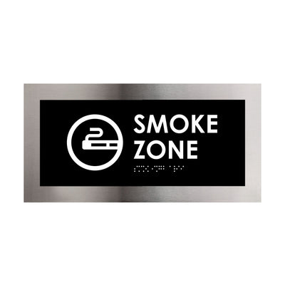 Steel Smoke Zone Sign "Modern" Design