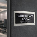 Door Signs Staff Only Sign: Stainless Steel & Acrylic Door Plate — "Modern" Design - Photo #4