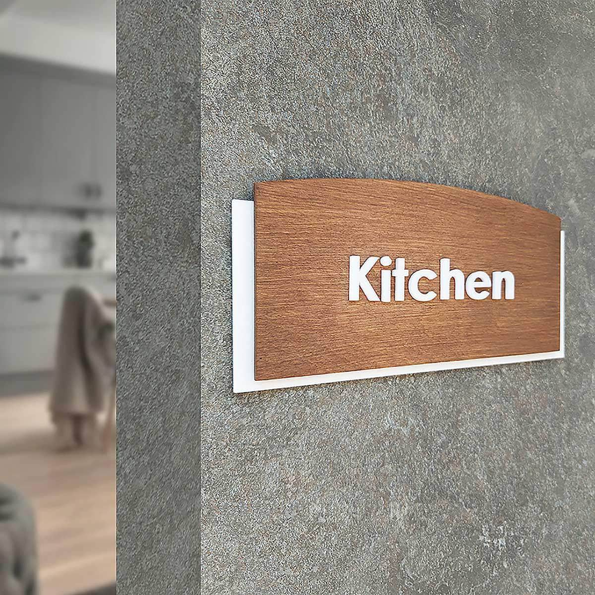 Wood Utility Room Door Sign