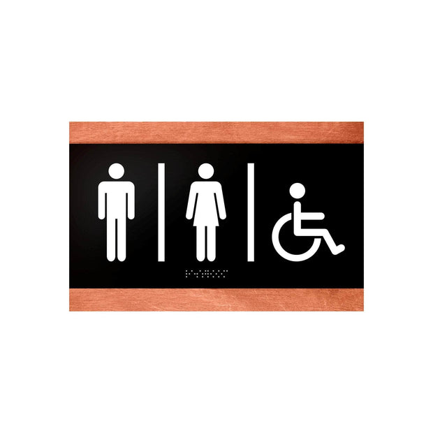 Door Signs Wooden Sign for Unisex Restroom - "Buro" Design