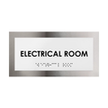 Electrical room sign with Braille, stainless steel interior sign, modern design, modern design - Photo #2