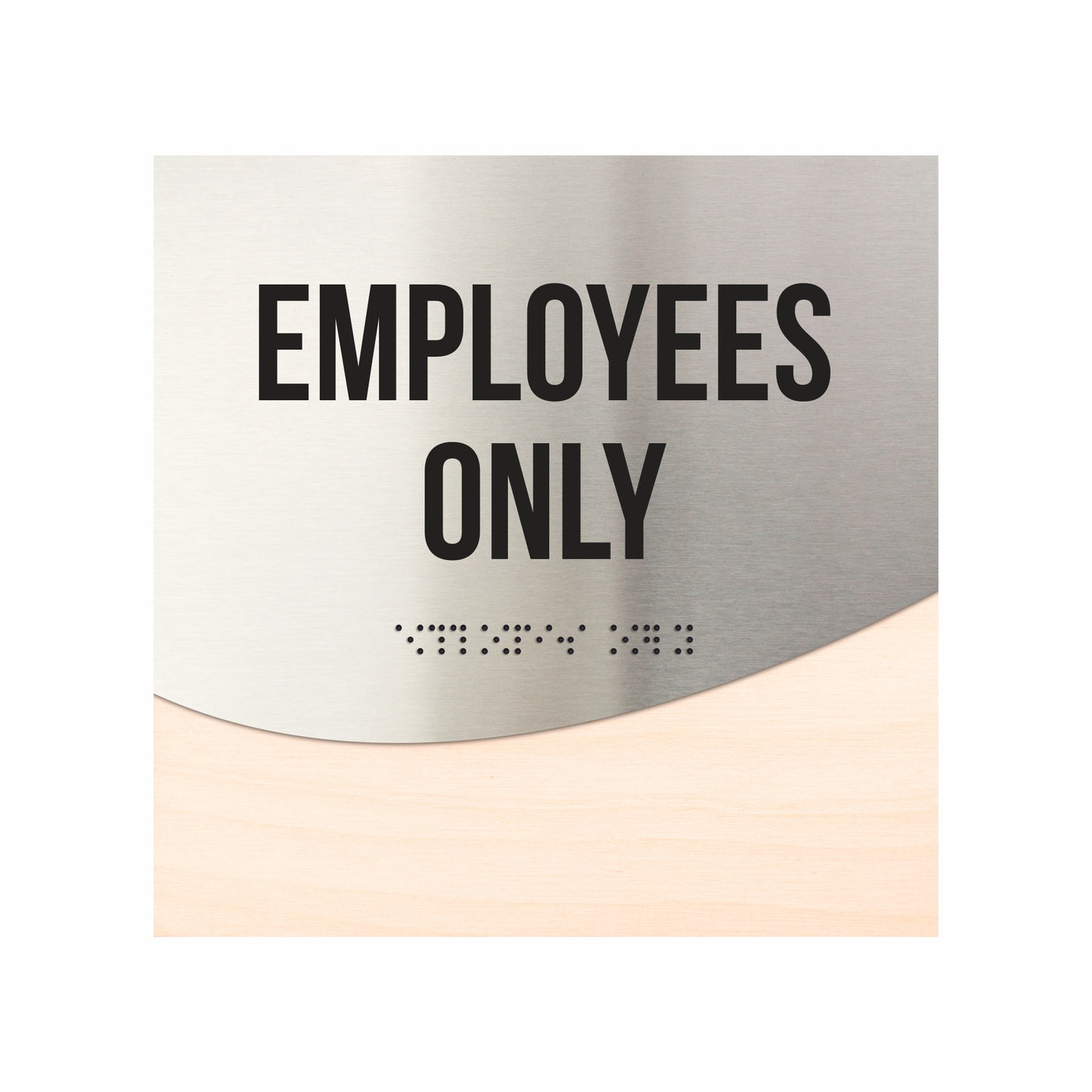 Door Signs - Employees Only Sign - Stainless Steel & Wood "Jure" Design