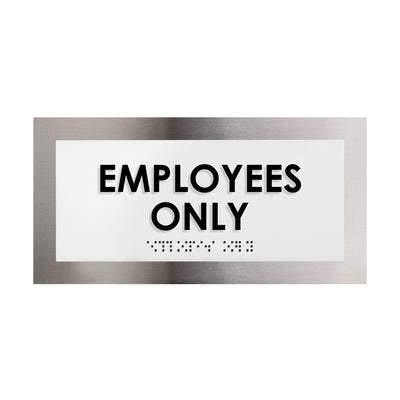 Door Signs - Employees Only Sign - Stainless Steel Plate - "Modern" Design