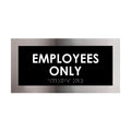 Door Signs Employees Only Sign: Stainless Steel & Acrylic Door Plate — "Modern" Design - Photo #1