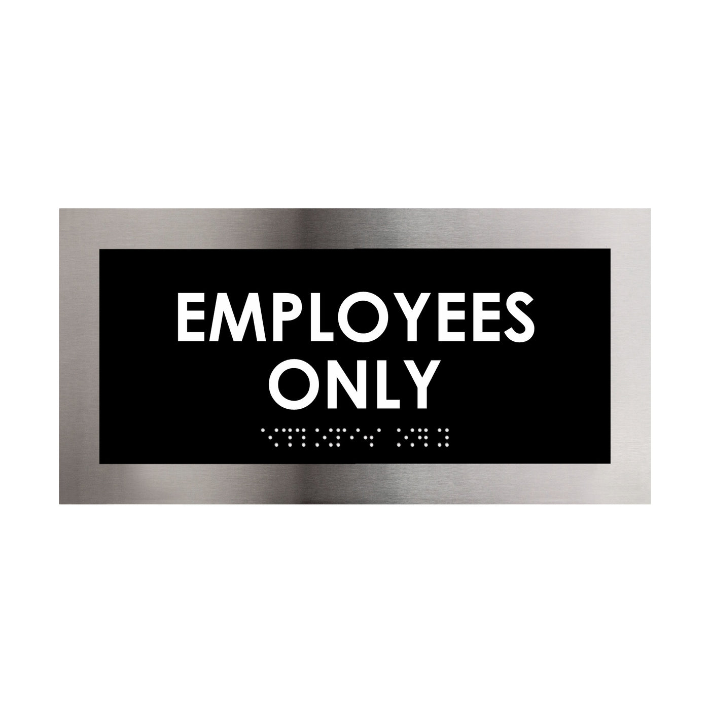 Door Signs - Employees Only Sign - Stainless Steel Plate - "Modern" Design