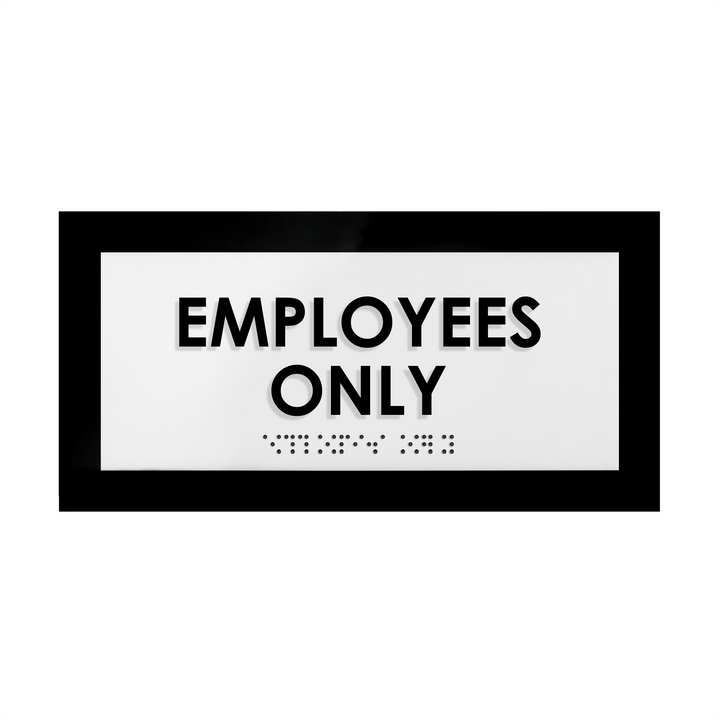 Door Signs Employees Only Sign - Custom Acrylic Door Plate - "Simple" Design