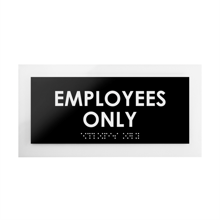 Door Signs Employees Only Sign - Custom Acrylic Door Plate - "Simple" Design