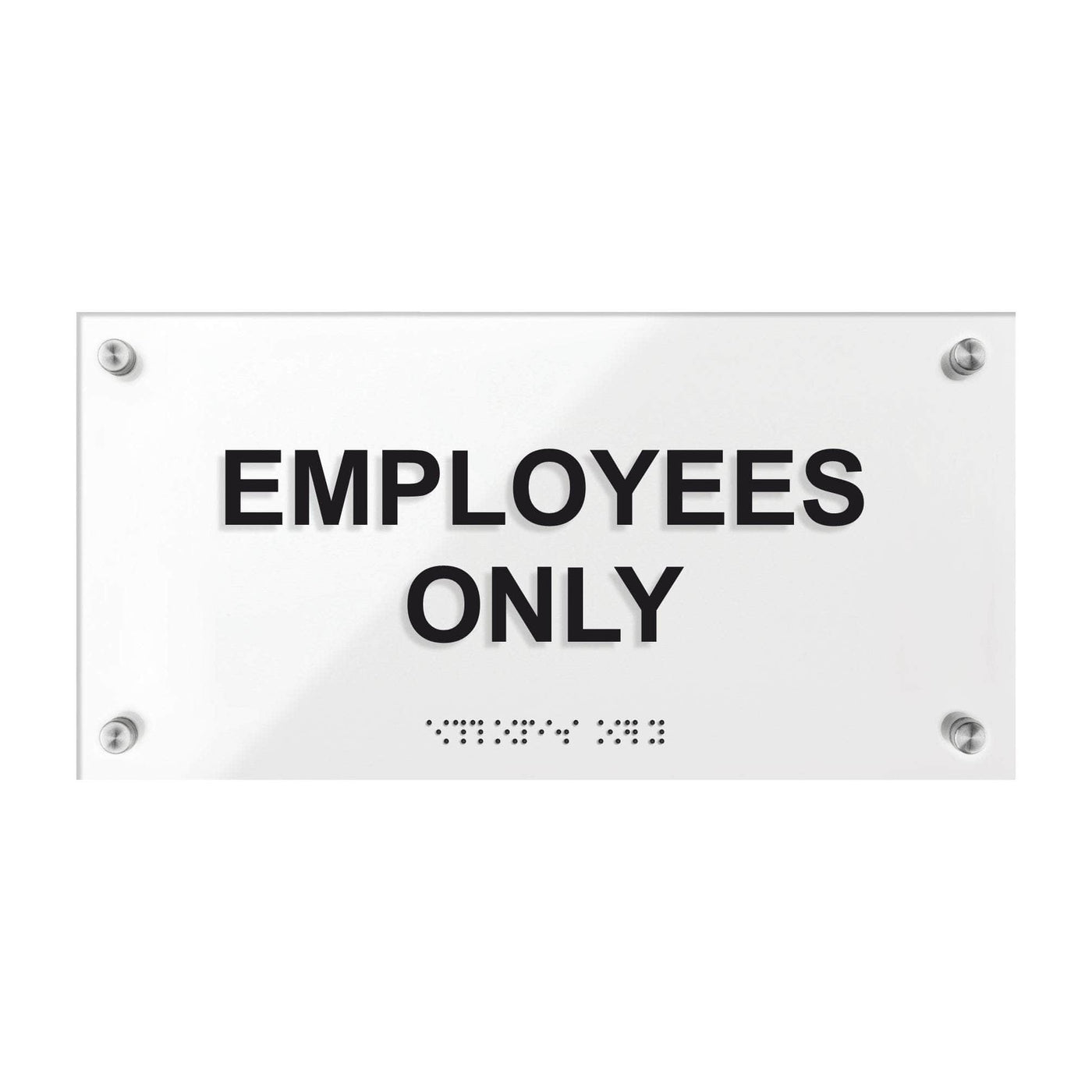 Employees Sign Texture Employees Only Sign with Braille —