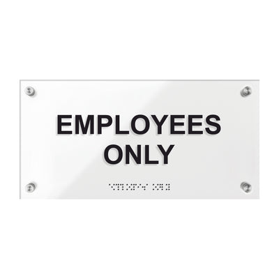 Door Signs - Employees Only Sign With Braille "Classic" Design