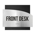 Door Signs Front Desk Sign - Stainless Steel & Wood Plate - "Wave" Design - Photo #6