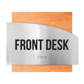Door Signs Front Desk Sign - Stainless Steel & Wood Plate - "Wave" Design - Photo #3