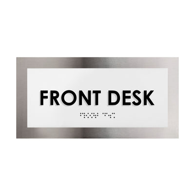 Door Signs - Front Desk Sign - Stainless Steel Plate - "Modern" Design