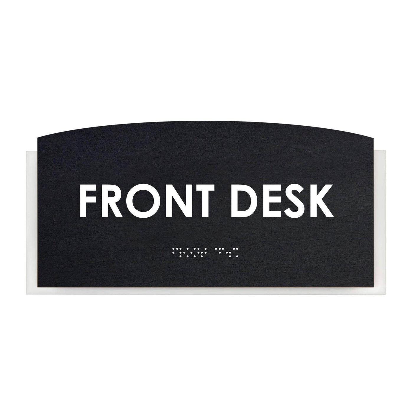 Front Work Sign Front Desk Sign: Wood & Acrylic Wall Sign —