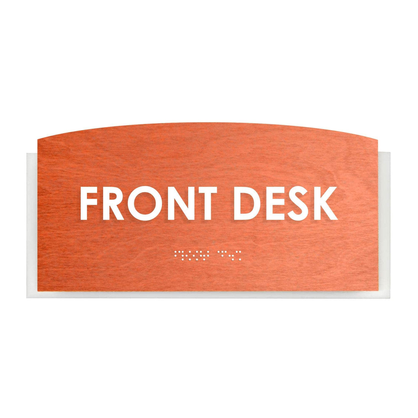 Front Desk Sign: Wood & Acrylic Wall Sign —