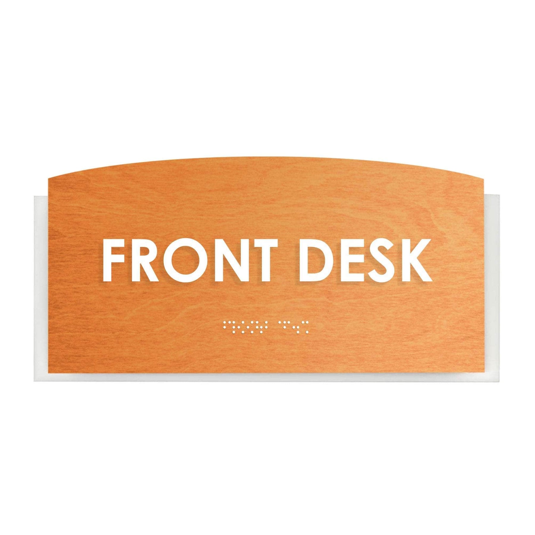 Front Desk Sign: Wood & Acrylic Wall Sign —