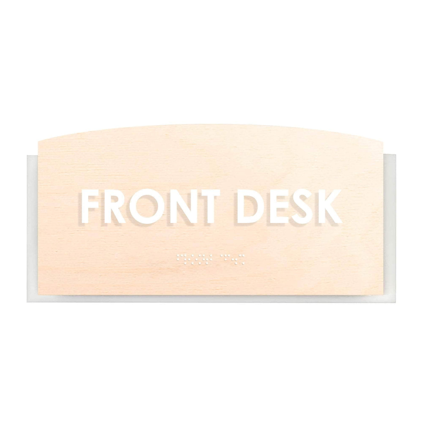 Front Desk Sign: Wood & Acrylic Wall Sign —