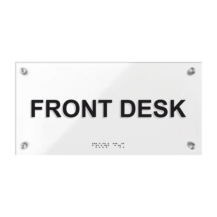 Front Desk Sign - Acrylic Door Plate - "Classic" Design