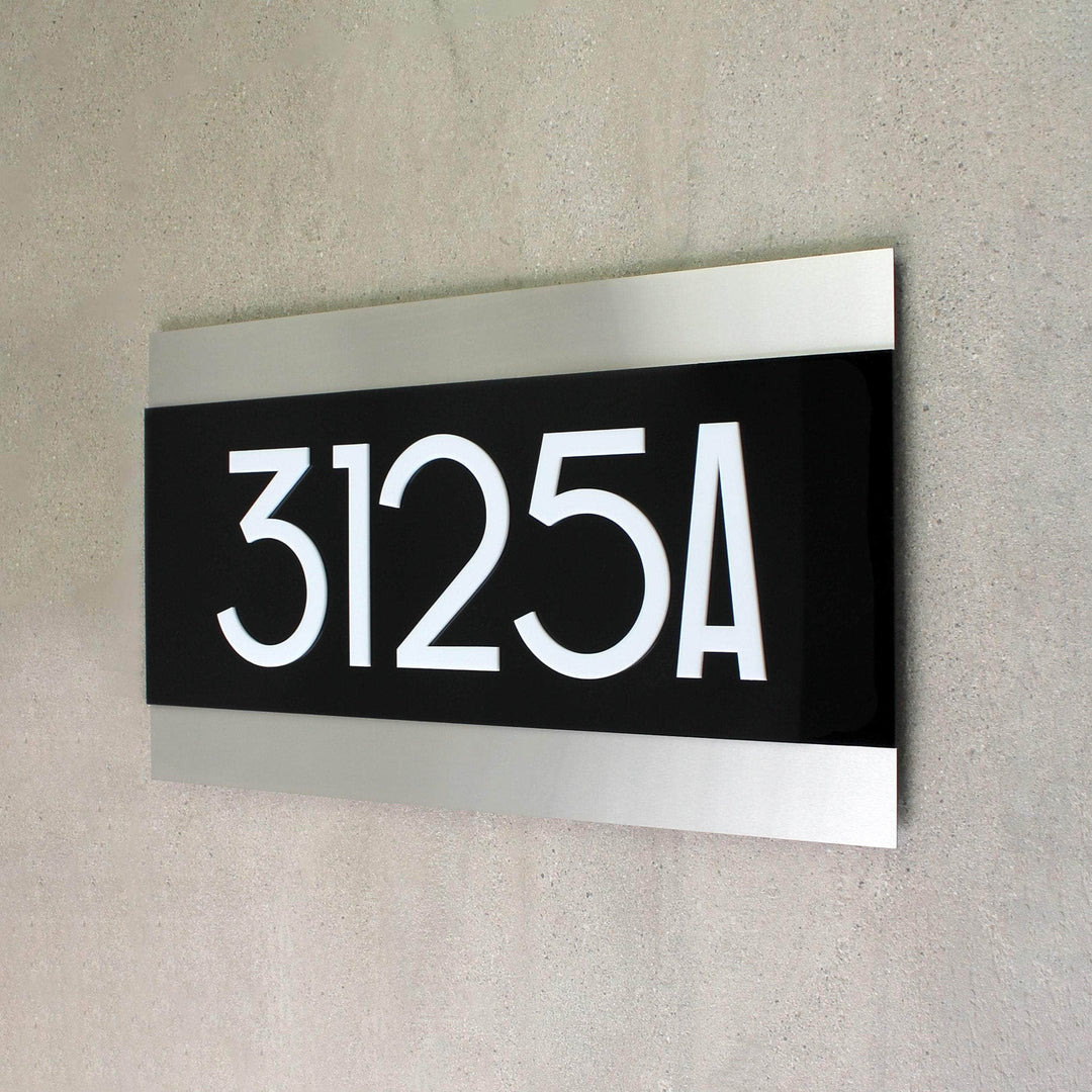 House Number Sign Personalised Modern - Acrylic Wall Plaque, UV Printed ...