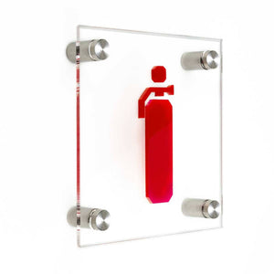 Safety Signs Fire Extinguisher Information signs transparent acrylic / metal holders / screws and dowels Bsign
