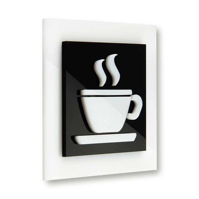 Acrylic Office Kitchen Sign Information signs black/white symbol Bsign