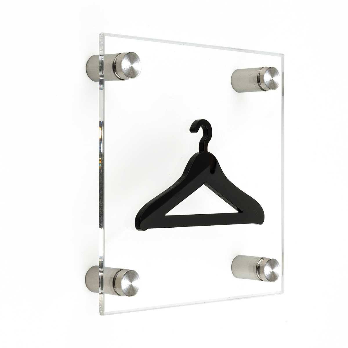  Acrylic Wardrobe Signs with Metal Holders Information signs white/black symbol Bsign