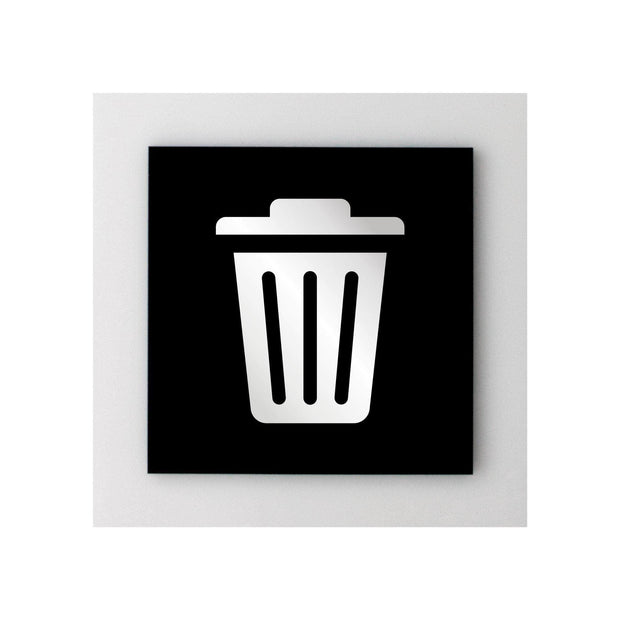 Information signs Acrylic Trash Bin Sign - "Simple" Design